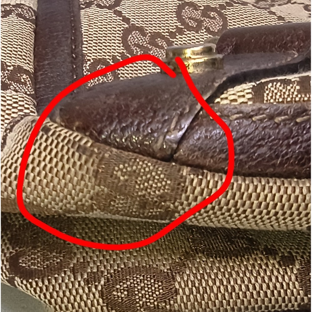 Gucci Abbey D-ring 2 Handle Canvas Tote Brown and Tan 10 x 10 x 4 - Picture 5 of 10
